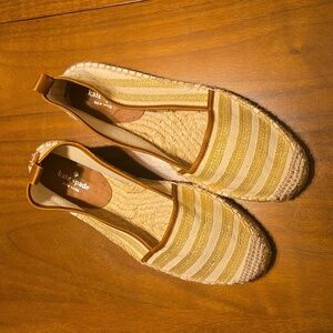 NWOT - Kate Spade Lido Gold Striped Flats - 7M